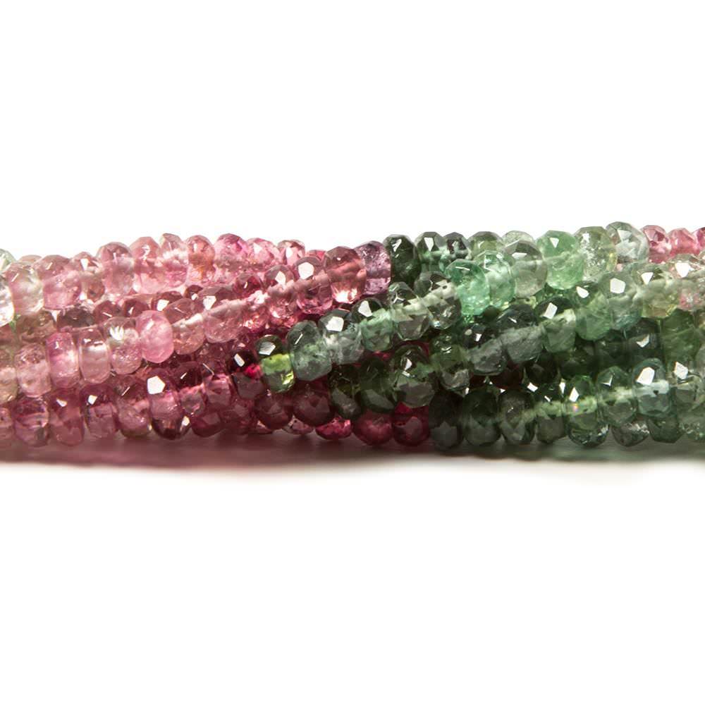 4mm Multi Color Afghani Tourmaline faceted rondelle beads 14 inch 148pcs