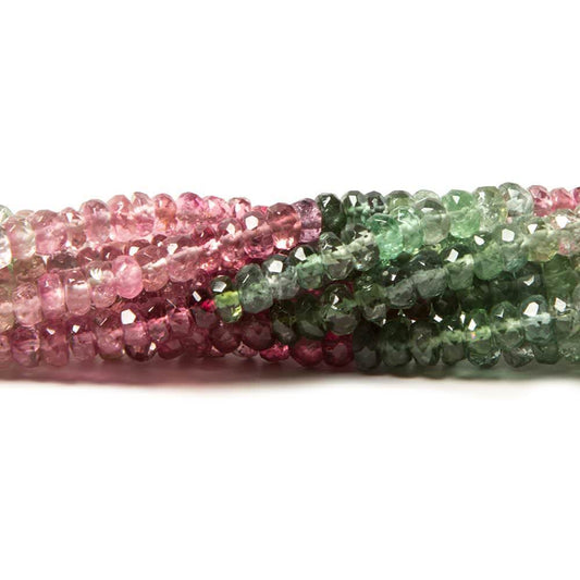 4mm Multi Color Afghani Tourmaline faceted rondelle beads 14 inch 148pcs