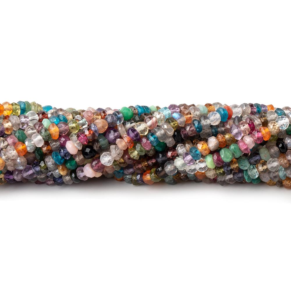 3-3.5mm Multi Gemstone Hand Faceted Rondelle Beads 13.75 inch