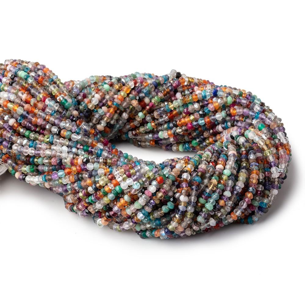 3-3.5mm Multi Gemstone Hand Faceted Rondelle Beads 13.75 inch