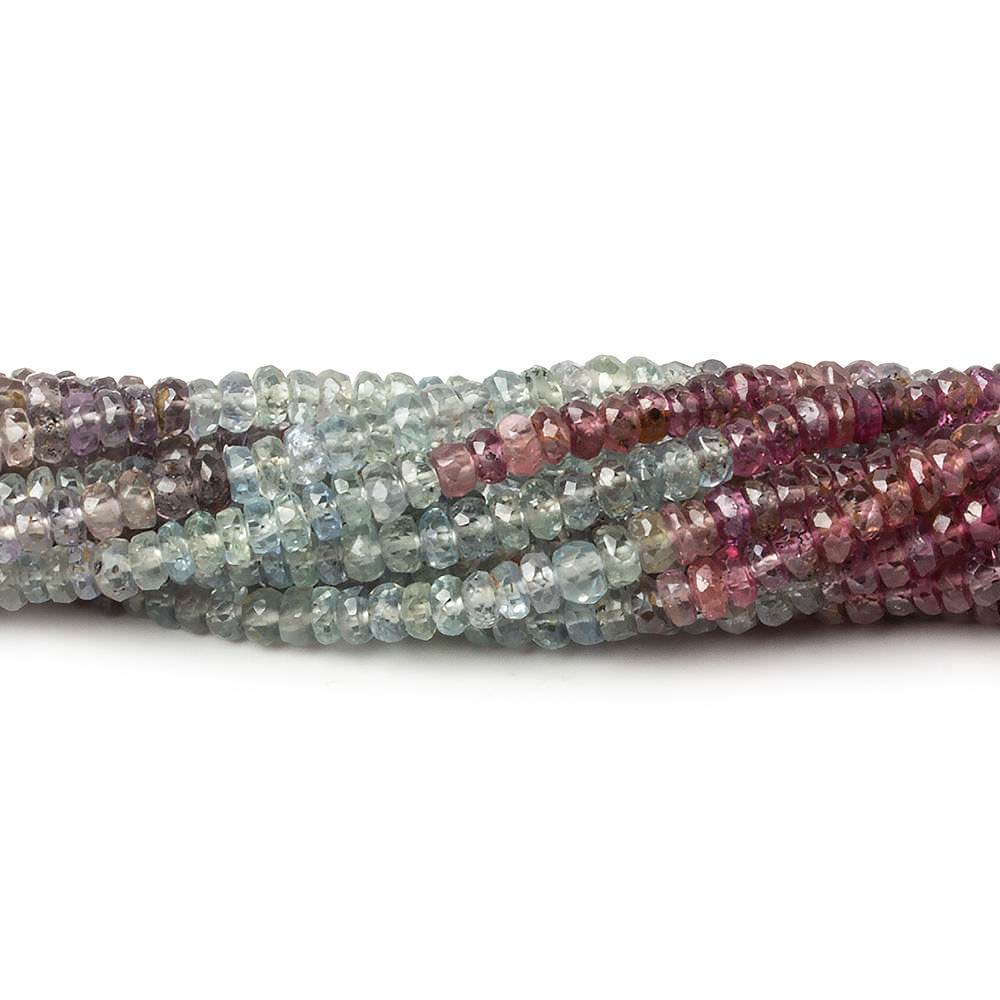 3-3.5mm Multi Sapphire faceted rondelle beads 14 inch 190 pieces A