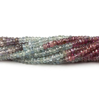 3-3.5mm Multi Sapphire faceted rondelle beads 14 inch 190 pieces A