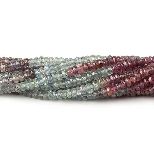 3-3.5mm Multi Sapphire faceted rondelle beads 14 inch 190 pieces A