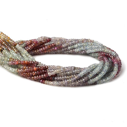 3-3.5mm Multi Sapphire faceted rondelle beads 14 inch 190 pieces A