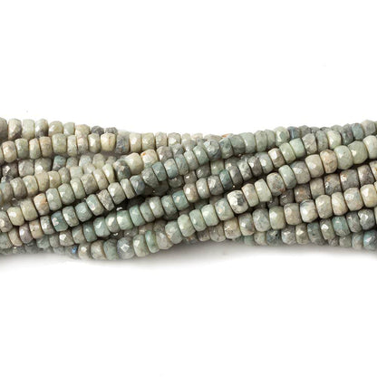 3-3.5mm Mystic Cat's Eye Green Quartz faceted rondelles 16 inch 165 pieces