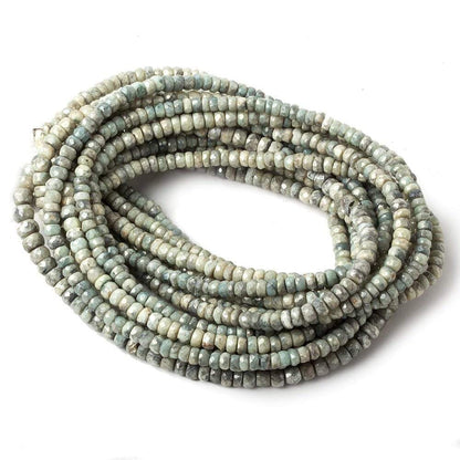 3-3.5mm Mystic Cat's Eye Green Quartz faceted rondelles 16 inch 165 pieces