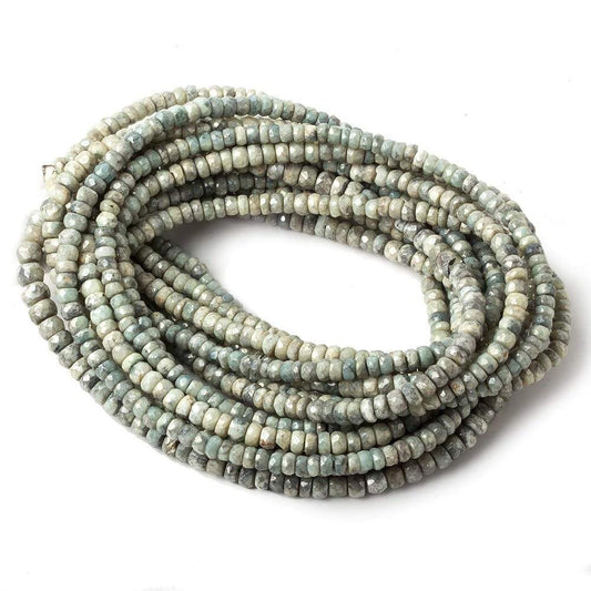 3-3.5mm Mystic Cat's Eye Green Quartz faceted rondelles 16 inch 165 pieces