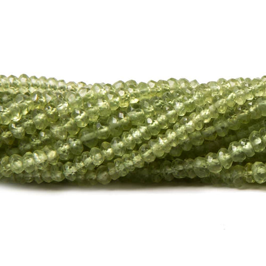 3-3.5mm Peridot faceted rondelle beads 13.5 inch 190 pieces