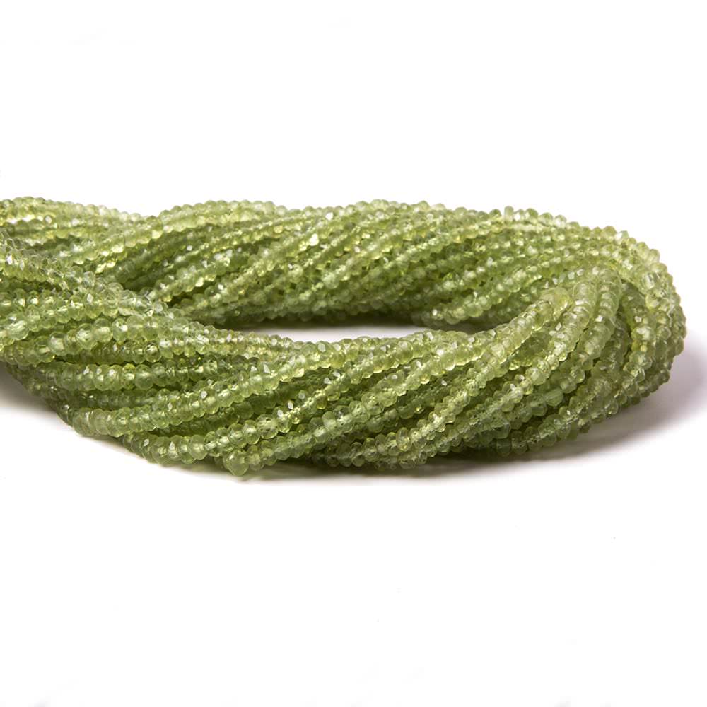3-3.5mm Peridot faceted rondelle beads 13.5 inch 190 pieces