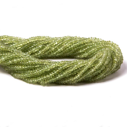 3-3.5mm Peridot faceted rondelle beads 13.5 inch 190 pieces