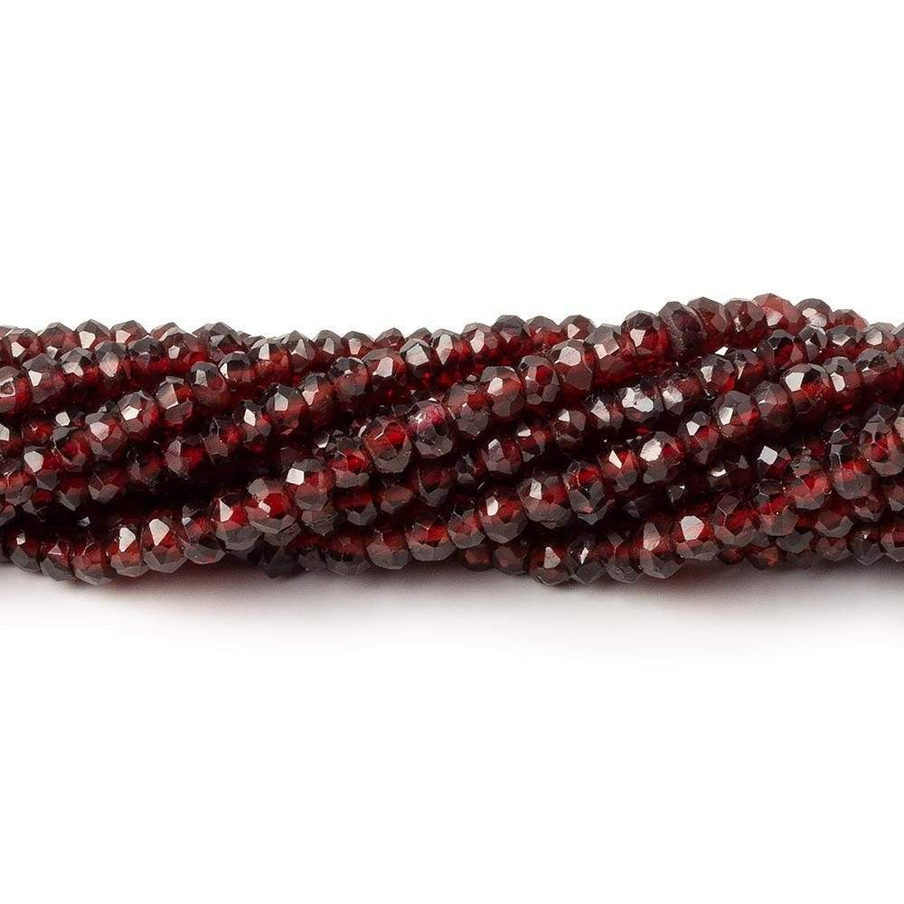 3-3.5mm Red Garnet Faceted Rondelle Beads 13 inch 152 pieces