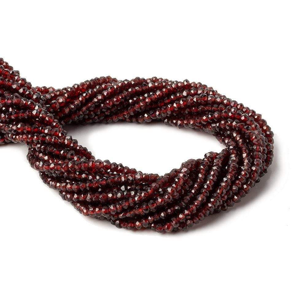 3-3.5mm Red Garnet Faceted Rondelle Beads 13 inch 152 pieces