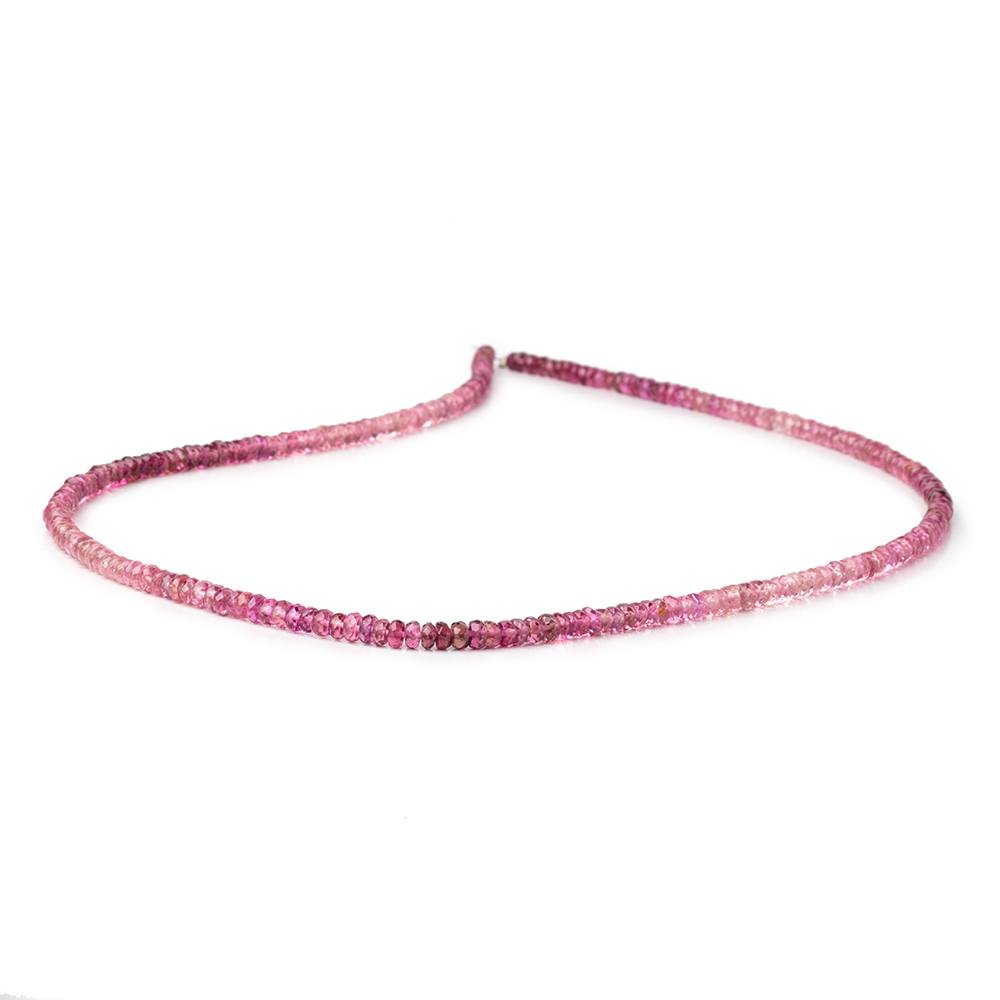 3-3.5mm Rubellite Tourmaline Faceted Rondelle Beads 18 inch 240 pieces AAA