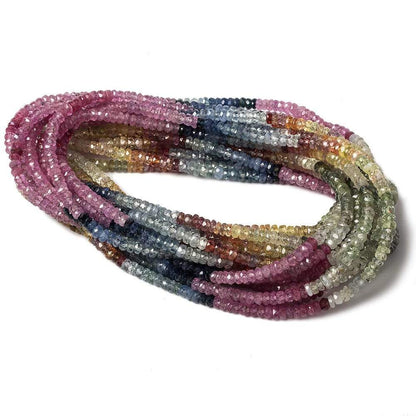 3.5mm Ruby & Fancy Sapphire faceted rondelle beads 15.75 inch 224 pieces A