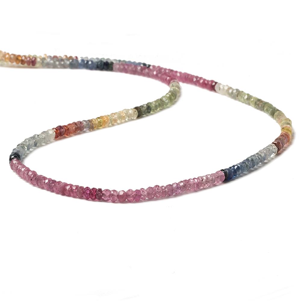 3.5mm Ruby & Fancy Sapphire faceted rondelle beads 15.75 inch 224 pieces A