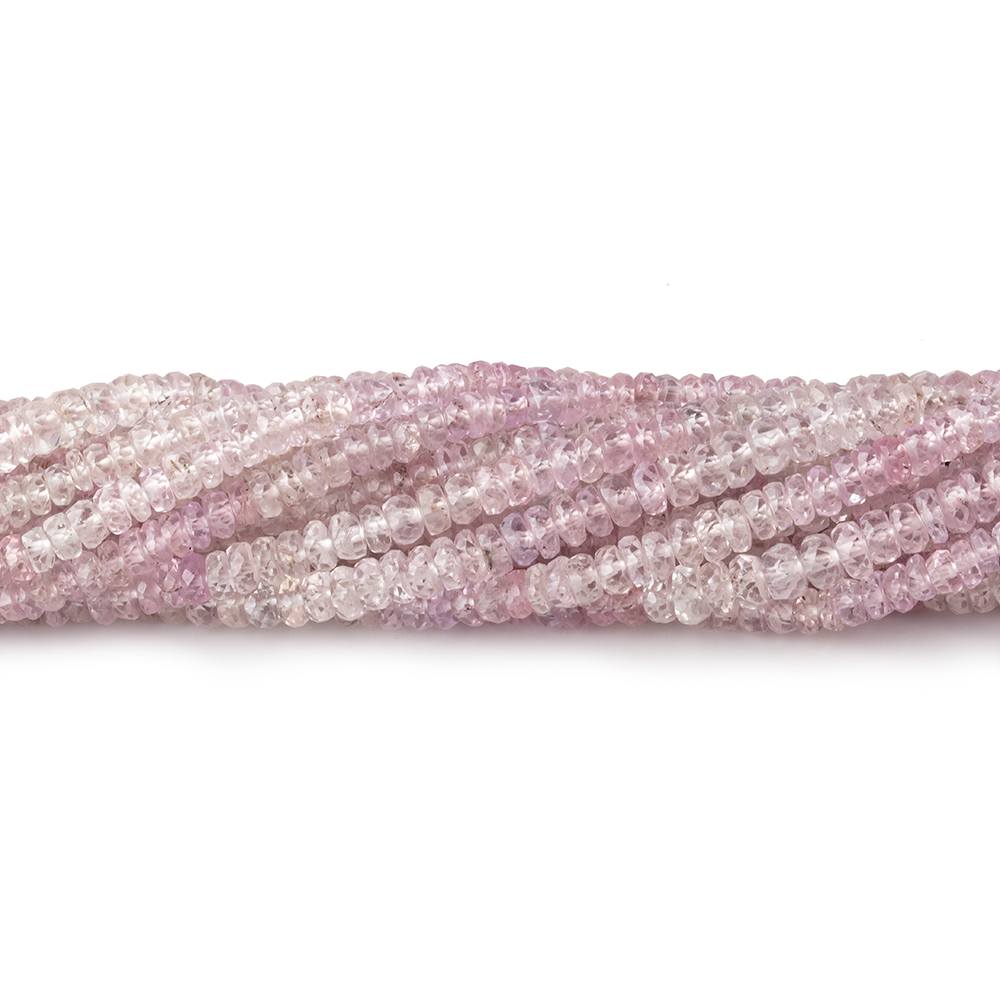 3mm Shaded Pink Sapphire Faceted Rondelle Beads 14 inch 110 pieces