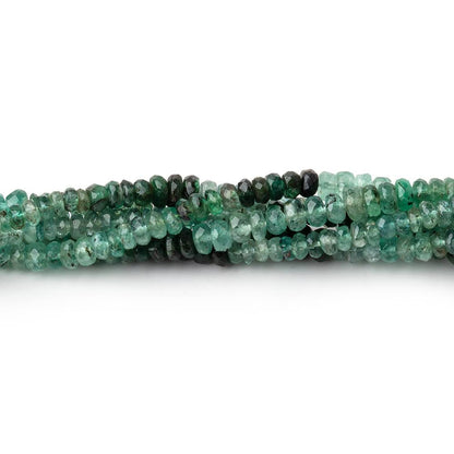 3-3.5mm Shaded Zambian Emerald Faceted Rondelle Beads 15 inch 200 pieces