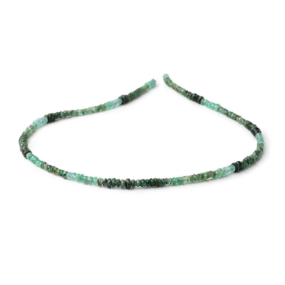 3-3.5mm Shaded Zambian Emerald Faceted Rondelle Beads 15 inch 200 pieces