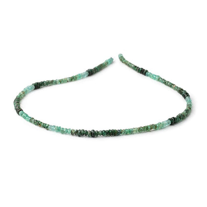 3-3.5mm Shaded Zambian Emerald Faceted Rondelle Beads 15 inch 200 pieces