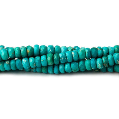 3-3.5mm Turquoise faceted rondelle 16 inch 200 beads AA