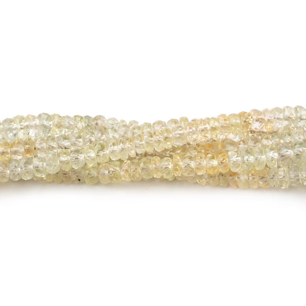 3-3.5mm Yellow Sapphire Faceted Rondelles 13.75 inch 200 Beads