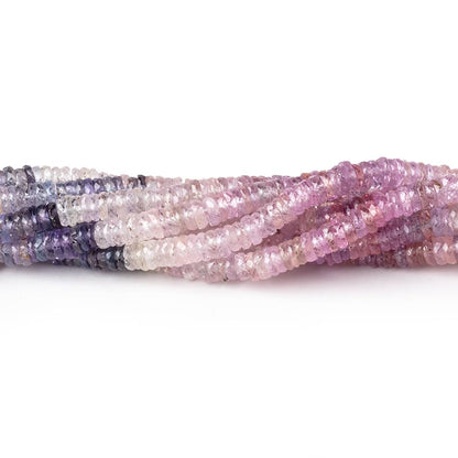 3-3.8mm Multi Color Sapphire Faceted Heishi Beads 16 inch 350 pieces