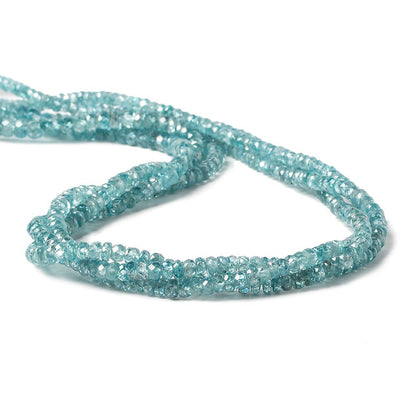 3-4.5mm Blue Zircon faceted rondelle beads 16 inch 186 pieces A