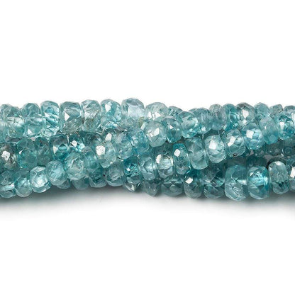3-4.5mm Blue Zircon faceted rondelle beads 16 inch 186 pieces A