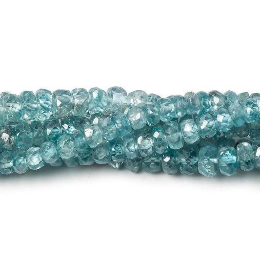 3-4.5mm Blue Zircon faceted rondelle beads 16 inch 186 pieces A