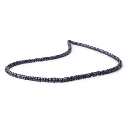 3-4.5mm Cambodian Blue Sapphire Faceted Rondelles 16 inch 180 Beads