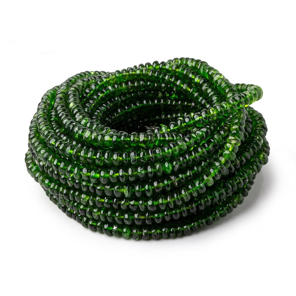 3-4.5mm Chrome Diopside Plain Rondelle Beads 18 inch 220 pieces