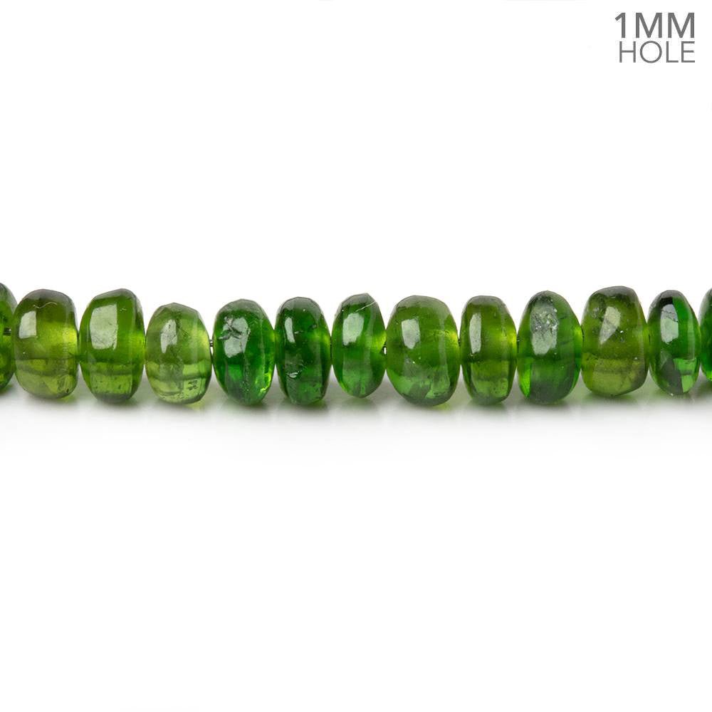 3-4.5mm Chrome Diopside Plain Rondelles 9 inch 100 Beads 1mm Drill Hole