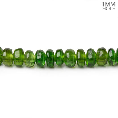 3-4.5mm Chrome Diopside Plain Rondelles 9 inch 100 Beads 1mm Drill Hole
