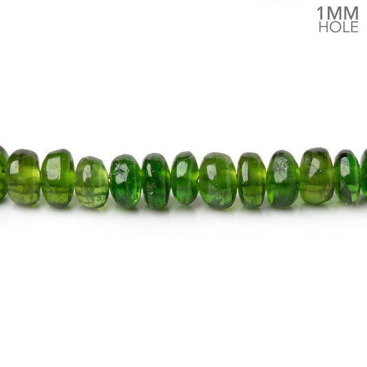 3-4.5mm Chrome Diopside Plain Rondelles 9 inch 100 Beads 1mm Drill Hole