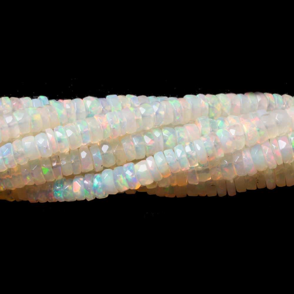3-4.5mm Ethiopian Cream White Opal faceted heshi beads 16 inch 285 pieces