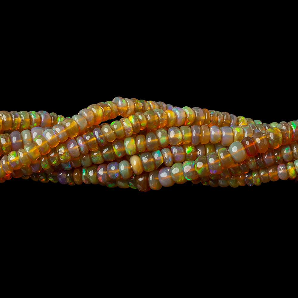 3-4.5mm Ethiopian Opal plain rondelle beads 16 inch 180 pieces AA
