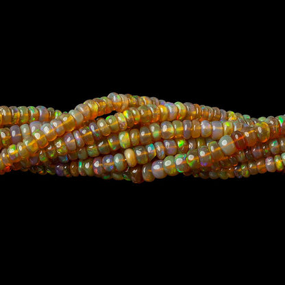 3-4.5mm Ethiopian Opal plain rondelle beads 16 inch 180 pieces AA