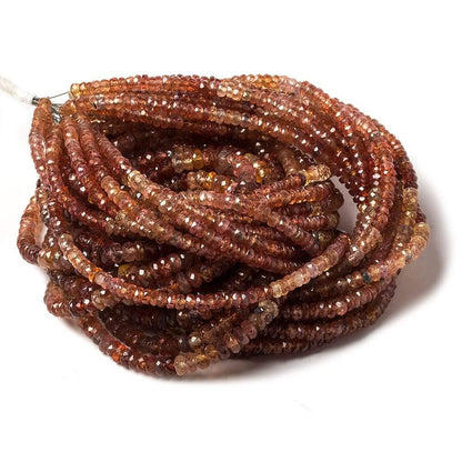 3-4.5mm Multi Color Sapphire faceted rondelles 18 inch 245 beads A Grade