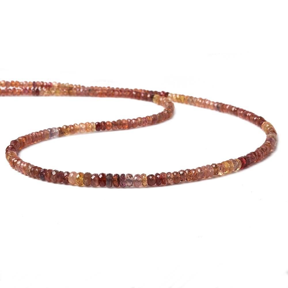3-4.5mm Multi Color Sapphire faceted rondelles 18 inch 245 beads A Grade