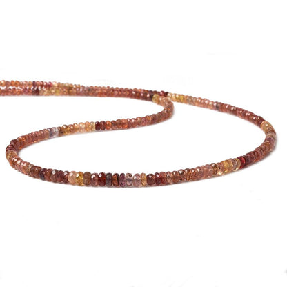 3-4.5mm Multi Color Sapphire faceted rondelles 18 inch 245 beads A Grade