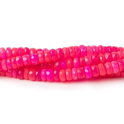 3-4.5mm Neon Pink Opal Faceted Rondelles 17 inch 200 color treated beads AA