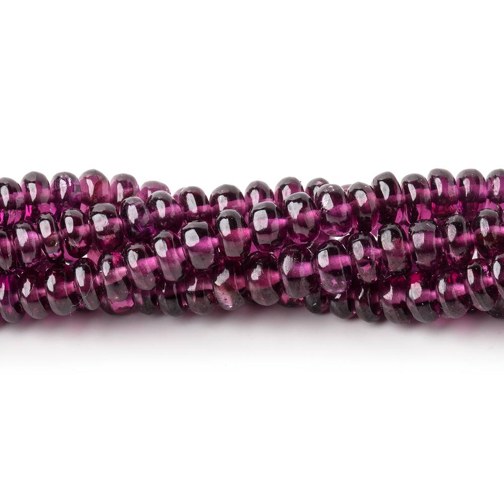 3-4.5mm Rhodolite Garnet Plain Rondelle Beads 18 inch 224 pieces