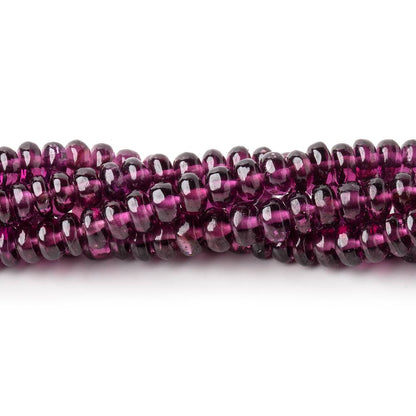 3-4.5mm Rhodolite Garnet Plain Rondelle Beads 18 inch 224 pieces