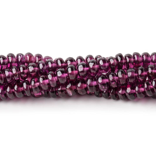 3-4.5mm Rhodolite Garnet Plain Rondelle Beads 18 inch 224 pieces