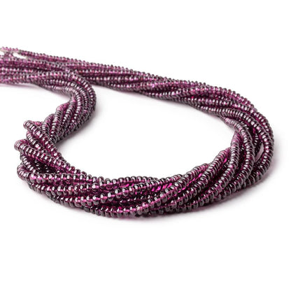 3-4.5mm Rhodolite Garnet Plain Rondelle Beads 18 inch 224 pieces