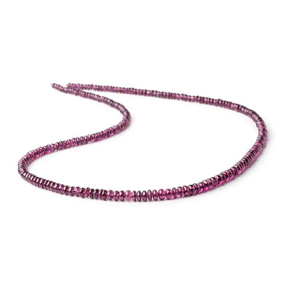 3-4.5mm Rhodolite Garnet Plain Rondelle Beads 18 inch 224 pieces