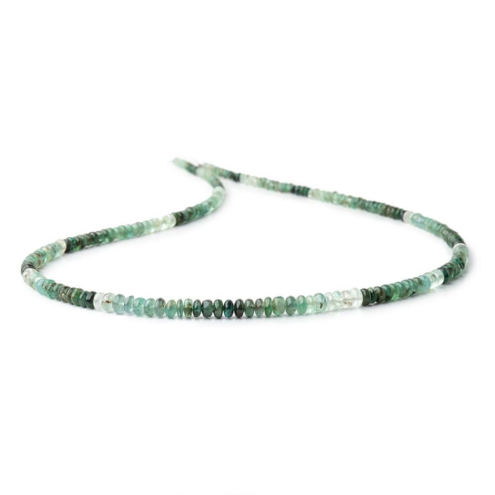 3-4.5mm Shaded Emerald Plain Rondelle Beads 18 inch 190 pieces