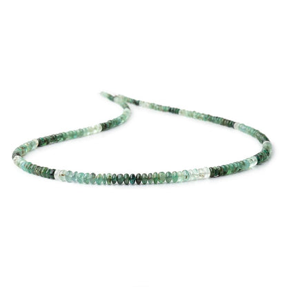 3-4.5mm Shaded Emerald Plain Rondelle Beads 18 inch 190 pieces