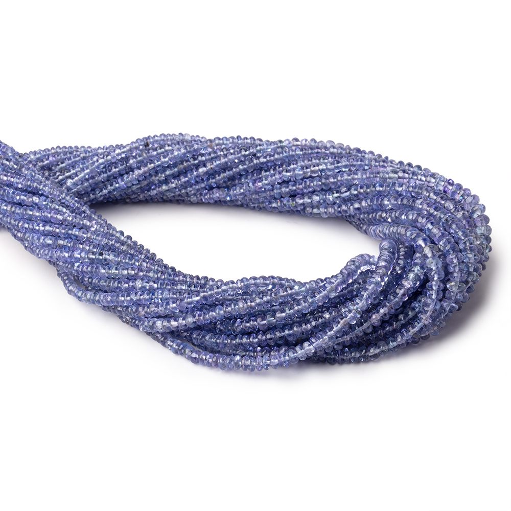 3-4.5mm Tanzanite Plain Rondelle Beads 18 inch 242 pieces
