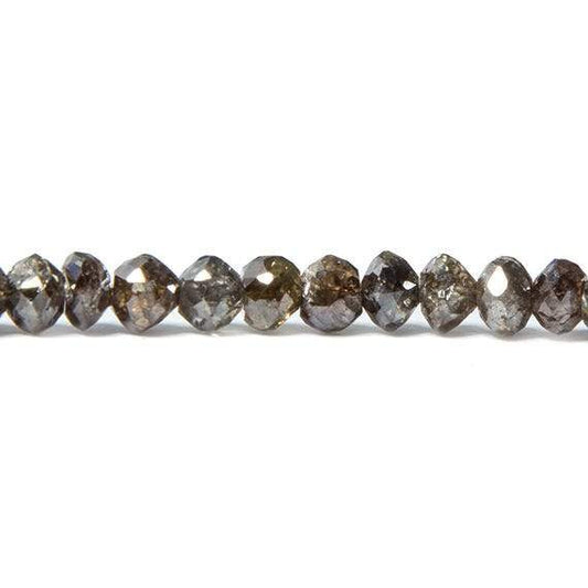 3-4mm Chocolate Diamond Faceted Rondelle Beads  16 inch 163 pieces